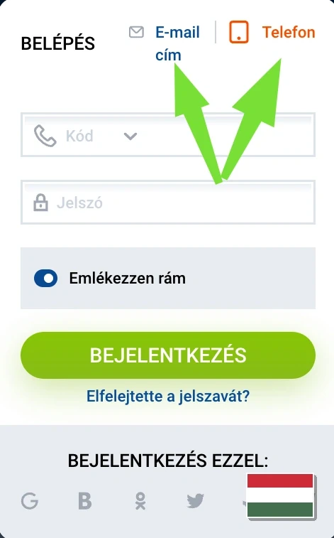 Mostbet belépési módok e-maillel és telefonnal